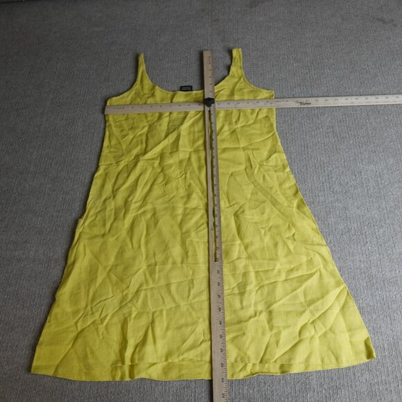 Eileen Fisher Womens Dress Small Yellow Solid 100% Linen Sleeveless A-Line - Picture 4 of 10